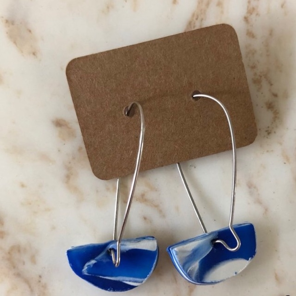 Unique handmade clay earrings